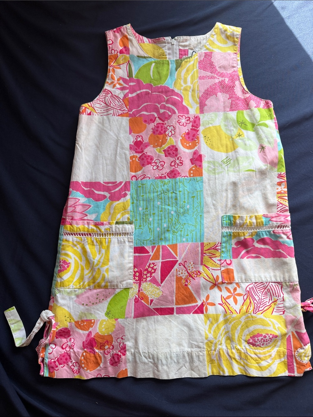 Lilly Pulitzer Patchwork Print Cotton Kids Skirt - Pink, Yellow & Aqua